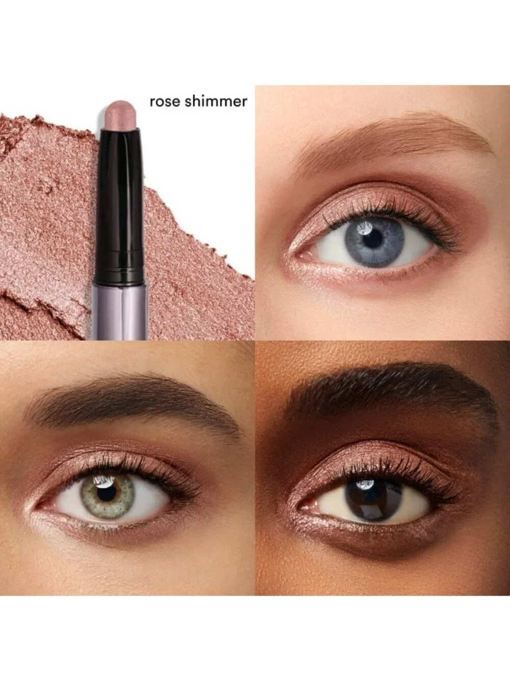 Cream-to-Powder Waterproof Eyeshadow Stick - Rose Shimmer, Long-Lasting